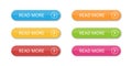 Colored flat buttons collection isolated. Colorful buttons read more. For web or applications