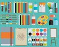 Colored flat design vector illustration icons set