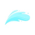 Colored flat icon, vector design. Set of blue drops for illustration of water splash, spray and spill liquid