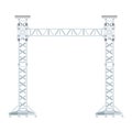 Colored flat style truss tower lift construction illustration