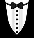 Colored flat vector design. Black and white bow tie tuxedo. Royalty Free Stock Photo