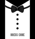 Colored flat vector design. Black and white bow tie tuxedo. Royalty Free Stock Photo