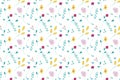 Colored floral pattern on a white background. Summer flowers Royalty Free Stock Photo