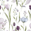 Colored floral seamless pattern in vintage style Royalty Free Stock Photo