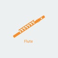 Colored Flute icon. Silhouette vector icon