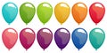 colored flying balloons collection Royalty Free Stock Photo