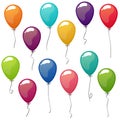 colored flying balloons collection Royalty Free Stock Photo