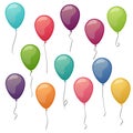 colored flying balloons collection Royalty Free Stock Photo