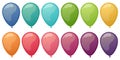 colored flying balloons collection Royalty Free Stock Photo