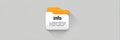 Folder Icon Displaying Information Label on a Minimalistic Gray Background Used for Digital File Organization Royalty Free Stock Photo