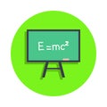 colored formula on the board in green badge icon. Element of science and laboratory for mobile concept and web apps. Detailed form