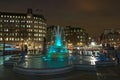 Colored fountain at Trafalgar square