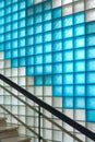 Colored frosted glass blocks corridor with staircase Royalty Free Stock Photo