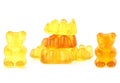 Colored fruit gummy candy in the form of a bear.