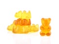 Colored fruit gummy candy in the form of a bear. Jelly Bean