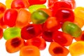 Colored fruit jelly beans on white background Royalty Free Stock Photo