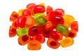 Colored fruit jelly beans on white background Royalty Free Stock Photo