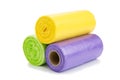 Colored garbage bags roll Royalty Free Stock Photo