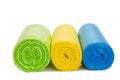 Colored garbage bags roll Royalty Free Stock Photo