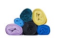 Colored garbage bags Royalty Free Stock Photo