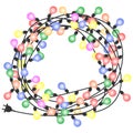 colored garland with place for text