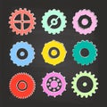 Colored Gear Icons Set Royalty Free Stock Photo