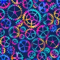 Colored gear seamless pattern