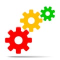 Colored gears, concept teamwork, staff, partnership Royalty Free Stock Photo