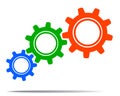 Colored gears, concept teamwork, staff, partnership - vector