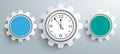 3 Colored Gears Infographic Header Clock