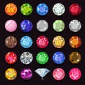 Colored gems set Royalty Free Stock Photo