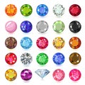 Colored gems set Royalty Free Stock Photo