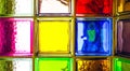Colored glass blocks. Colorful glass blocks panel for background pattern. Royalty Free Stock Photo