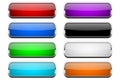 Colored glass button. Shiny rectangle 3d web icons