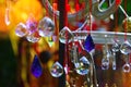 Colored glass and copper wind bells Royalty Free Stock Photo