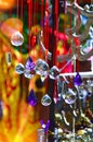 Colored glass and copper wind bells Royalty Free Stock Photo