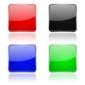 Colored glass 3d buttons. Square icons