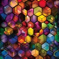 Colored Glass-Inspired Dynamic Backdrop in AI-Generated Artwork Royalty Free Stock Photo