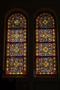 Colored glass, stained window church gothic