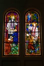 Colored glass, stained window church gothic