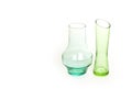 Colored glass vases on a white background Royalty Free Stock Photo