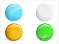 Colored glossy round buttons realistic vector set Royalty Free Stock Photo