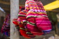 Colored gloves from Bolivia ethnic market Royalty Free Stock Photo