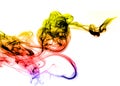 Colored gradient Smoke abstract over white