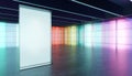 Colored gradient transparent glass wall and luminous glass billboard Royalty Free Stock Photo