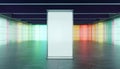 Colored gradient transparent glass wall and luminous glass billboard Royalty Free Stock Photo