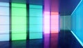 Colored gradient transparent glass wall and luminous glass billboard Royalty Free Stock Photo