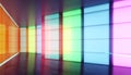 Colored gradient transparent glass wall and luminous glass billboard Royalty Free Stock Photo