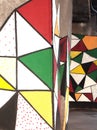 Colored graffiti grunge triangles pattern