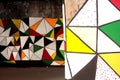 Colored graffiti grunge triangles pattern